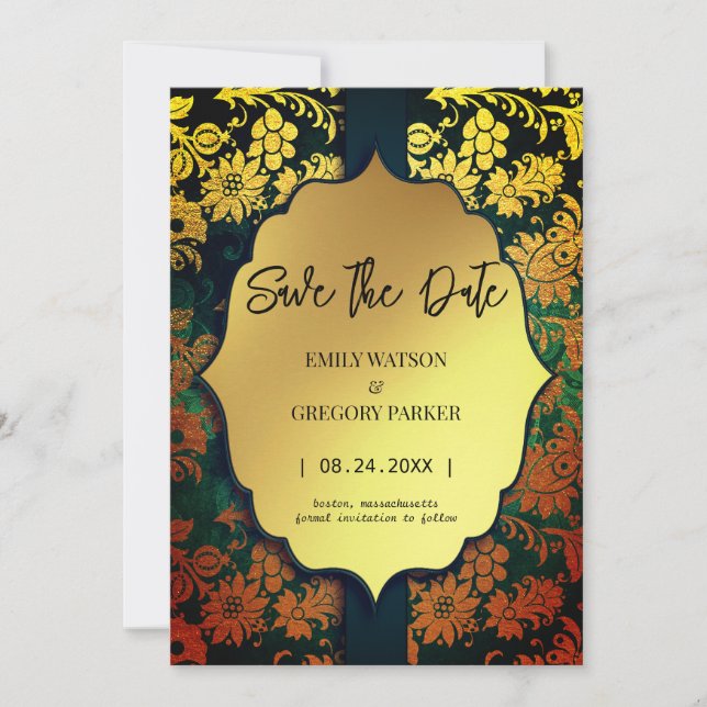 Spara datumet för det antika ram gamla guld (Framsida)