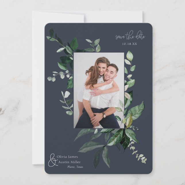 Spara datumet för det botaniska lädret Greenery Ph (Framsida)