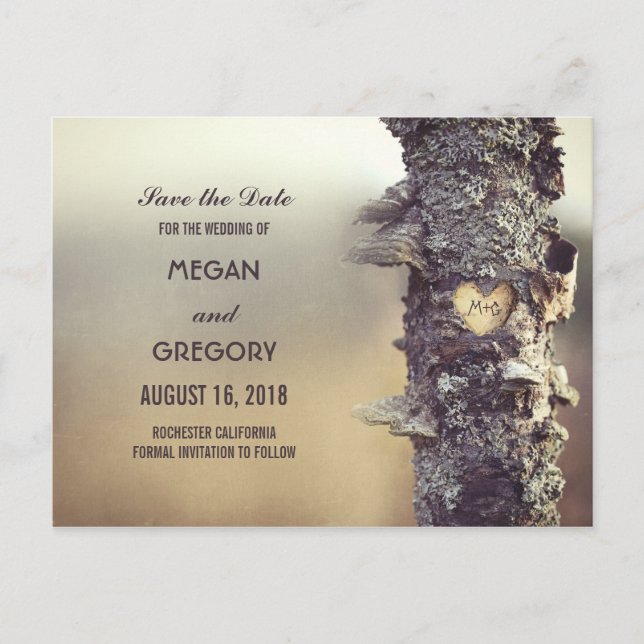 Spara datumet för det gamla träd-programmet meddelande vykort (Framsida)