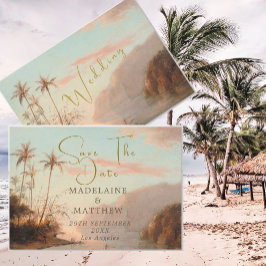 Spara datumet för det tropiska Handflatan-Träd-Vin