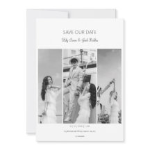 Spara datumet för fotokollage svart vitt bröllop