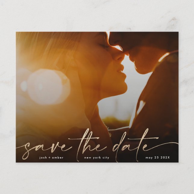 spara datumet för Guld budget Modern fotot QR-kod Flygblad (Framsidan)