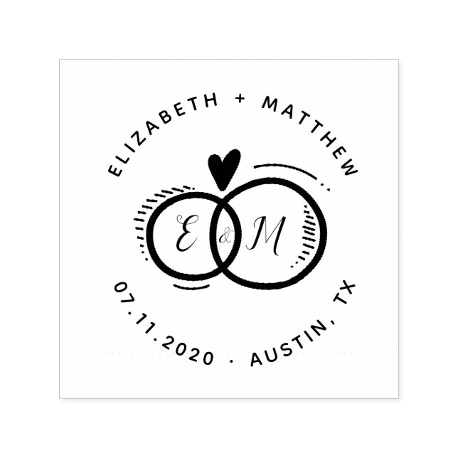 spara datumet för handskriften bröllop Rubber Frim Självfärgande Stämpel (Design)