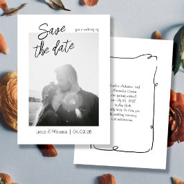 Spara datumet för handskrivet Whimsical-foto Inbjudningar