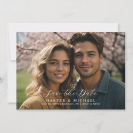 Spara datumet för Ornated bröllop-fotot Inbjudningar