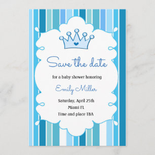 Spara datumet för Prince Boy Baby Shower