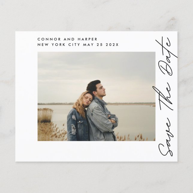 spara datumet för QR-kodens moderna foto-Gräns-bud Flygblad (Framsidan)