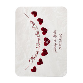 Spara datumet för ruby 40 bröllop-årsdagen magnet