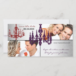 Spara datumet för silver-skadans chandelier Red &