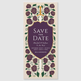 Spara datumet för Sword & Shield Medieval Fantasy Magnetisk Inbjudningskort