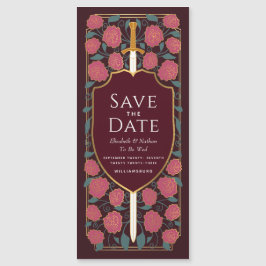 Spara datumet för Sword & Shield Medieval Fantasy Magnetisk Inbjudningskort