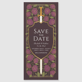 Spara datumet för Sword & Shield Medieval Fantasy Magnetisk Inbjudningskort
