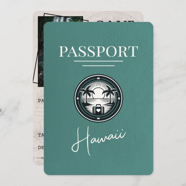 Spara datumet för Turcos Hawaii Passport (Fram/baksida)