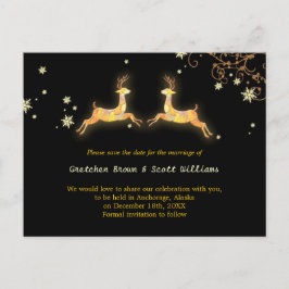 Spara datumet för Winter Rener par Meddelande Vykort