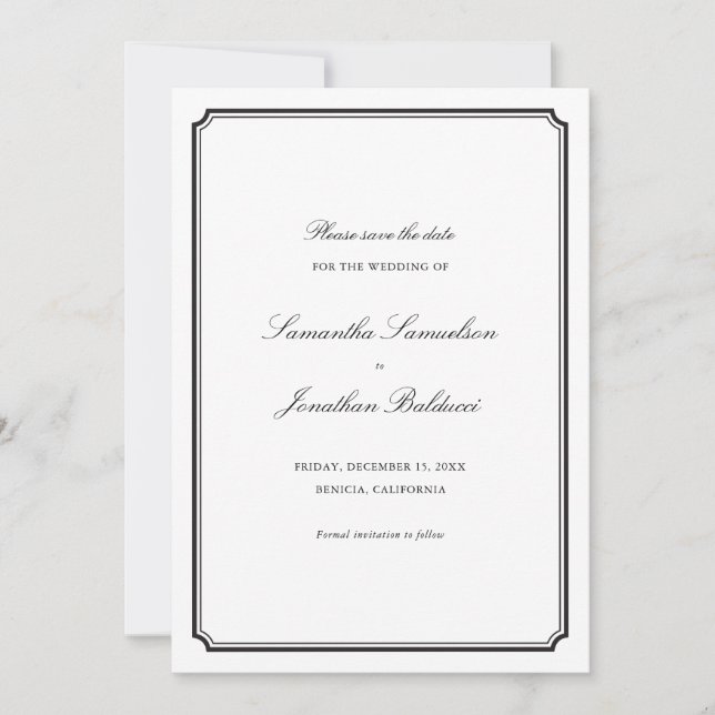 Spara datumet formellt inbjudningar (Framsida)