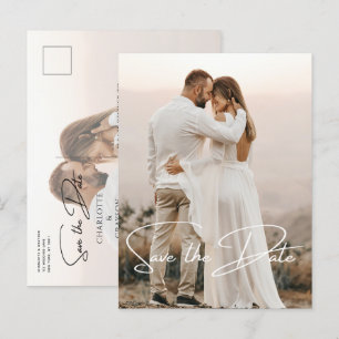 Spara datumet Foto Elegant bröllop Meddelande Vykort