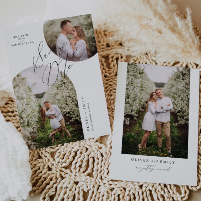 Spara datumet genom att skapa en modern cirkelbild inbjudningar (Skapare uppladdad)