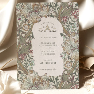 Spara datumet Golden Lily Earthy Beige Morris Inbjudningar