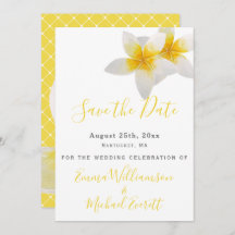 Spara datumet | Gul tropisk blomhochdag