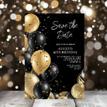 Spara datumet Guld Black 50:e födelsedagen Inbjudningar<br><div class="desc">Skapa din egen Spara datuminbjudan till Guld svart 50:e födelsedagsinbjudan! Anpassa den här designen med din egen text. Du kan anpassa den här designen ytterligare genom att klicka på knappen "Redigera detaljer" om du vill.</div>