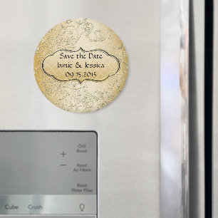 Spara datumet Guld Bröllop spara datum Magnet