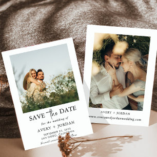 Spara datumet i Boho, Spara datumet i foto-minimal Inbjudningar