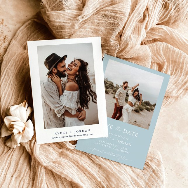 Spara datumet i Boho, Spara datumet i foto-minimal Inbjudningar (Skapare uppladdad)