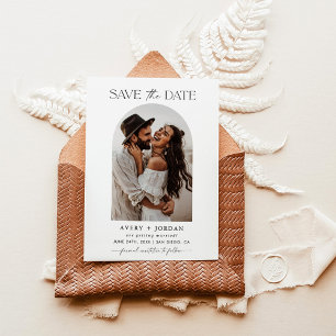 Spara datumet i Boho, Spara datumet i foto-minimal Inbjudningar
