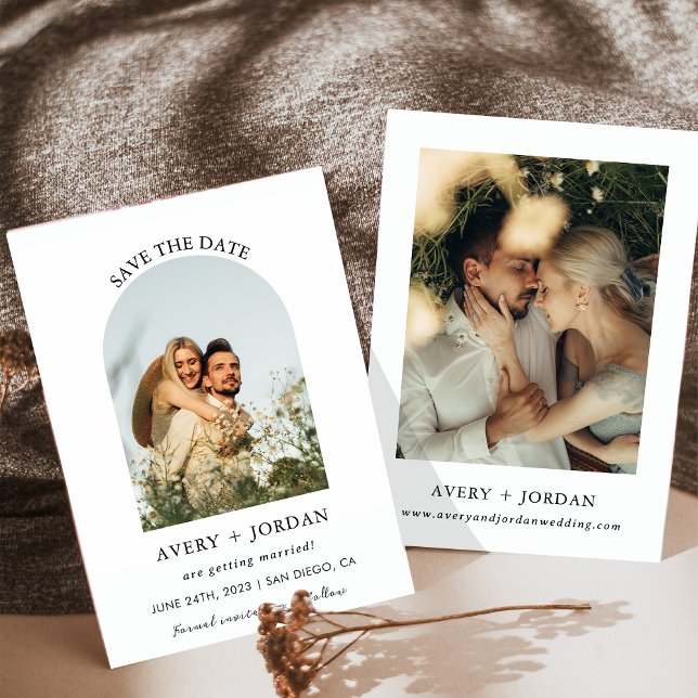 Spara datumet i Boho, Spara datumet i foto-minimal Inbjudningar (Skapare uppladdad)