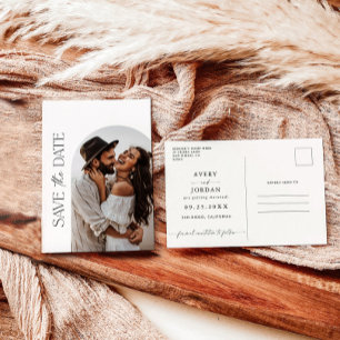 Spara datumet i Boho, Spara datumet i foto-minimal Vykort