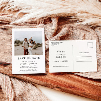 Spara datumet i Boho, Spara datumet i foto-minimal Vykort