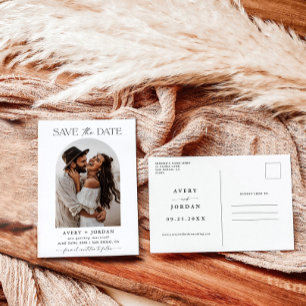 Spara datumet i Boho, Spara datumet i foto-minimal Vykort