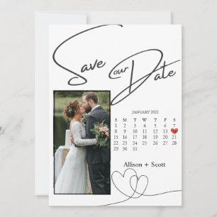 Spara datumet i en fotomodern skriptkalender