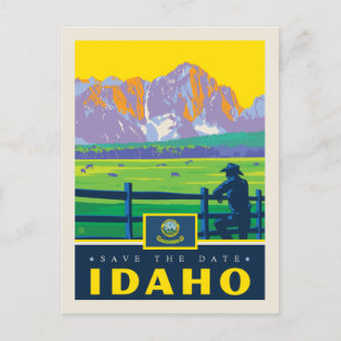 Spara datumet Idaho Inbjudan Vykort