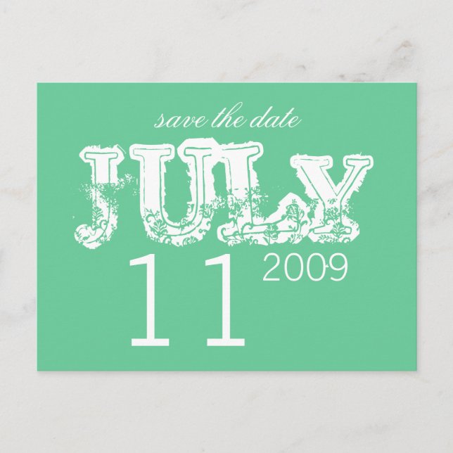 Spara datumet - Juli - Anpassad Meddelande Vykort (Framsida)