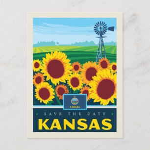 Spara datumet Kansas Inbjudan Vykort