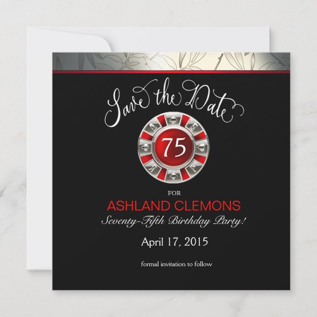 Spara datumet Las Vegas Art Deco | silver svart (Framsida)