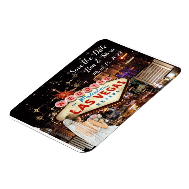 Spara datumet Las Vegas Bröllop Magnet (Vänstra Sidan)