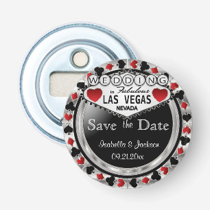 Spara datumet Las Vegas Stil - Silver & Red Flasköppnare