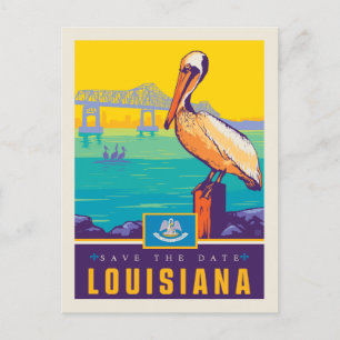 Spara datumet Louisiana Inbjudan Vykort