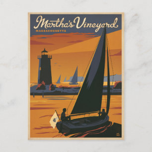 Spara datumet Martha's Vineyard, MORSA - Segelbå Meddelande Vykort