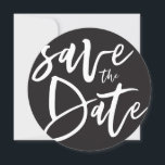 Spara datumet med det inaktiva skriptet<br><div class="desc">Inky-skript sparar datumet monokrom spara datumet för bröllopsinbjudan. Svartvitt men bakgrunden färg kan ändras.</div>