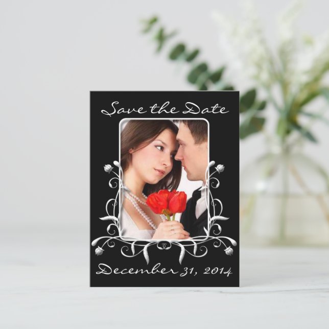 Spara datumet med dina foton meddelande vykort (Stående Fram)