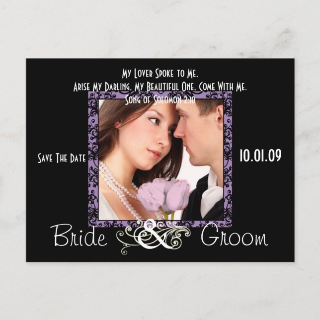 Spara datumet med ditt foto meddelande vykort (Framsida)