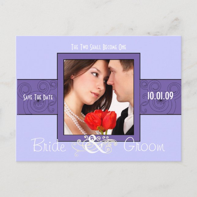 Spara datumet med ditt foto meddelande vykort (Framsida)