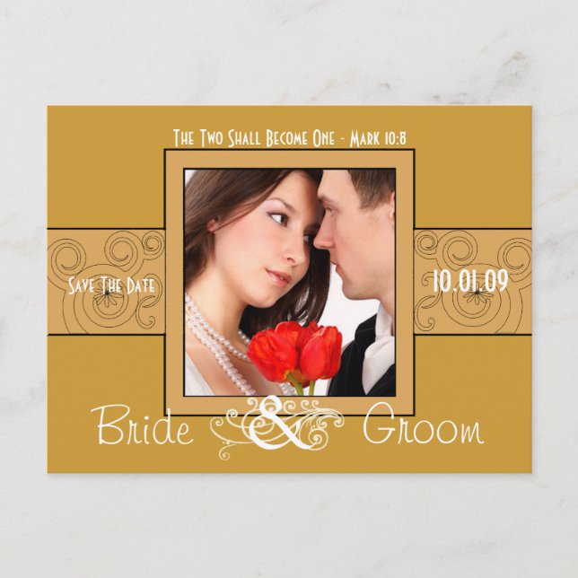 Spara datumet med fotot meddelande vykort (Framsida)