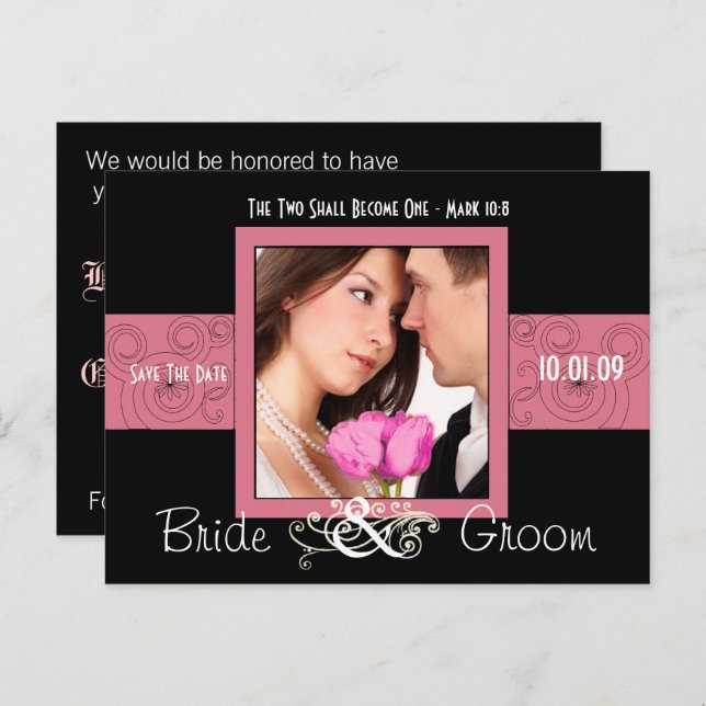 Spara datumet med fotot meddelande vykort (Fram/baksida)