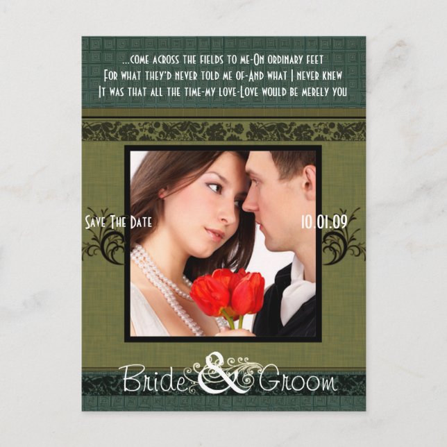 Spara datumet med fotot meddelande vykort (Framsida)