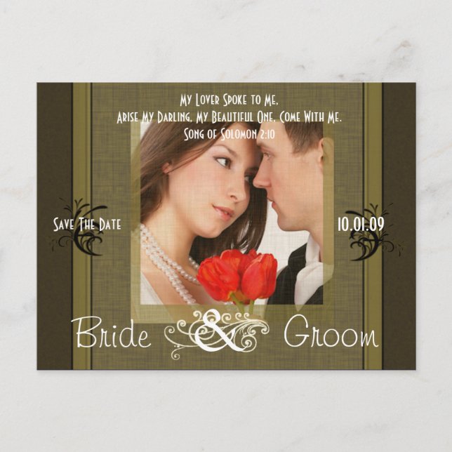 Spara datumet med fotot meddelande vykort (Framsida)