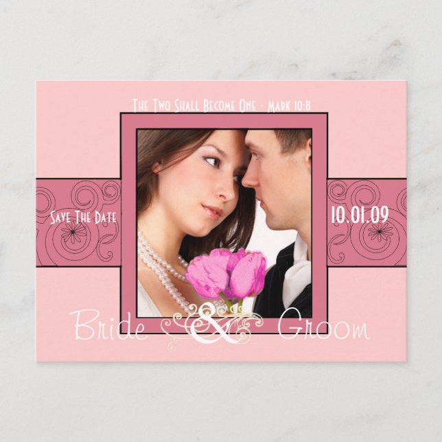 Spara datumet med fotot meddelande vykort (Framsida)